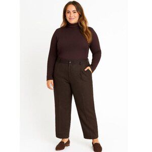 CHICO'S VTG 90s Brown Ribbed Knit Turtleneck Sz 3 Silk Blend Fall Dark Academia